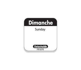 "Dimanche/Sunday" labels -...