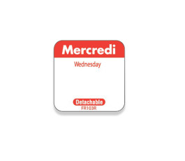 "Mercredi/Wednesday" labels...