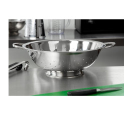 8 Qt Footed Colander with Tubular Handles, Stainless Steel
